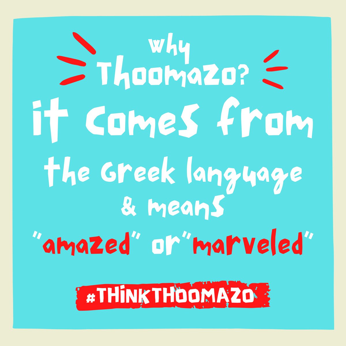 thoomazo's tweet photo. Thoomazo comes from the Greek language and means “amazed” or “marveled,” which is the standard we hold ourselves to in our service. Both Luke (7:9) and Matthew (8:10) use the Greek word to describe Jesus' response to the centurion's faith. Learn more at https://t.co/GMs7hJXgbj. https://t.co/s8cpBmvRe2