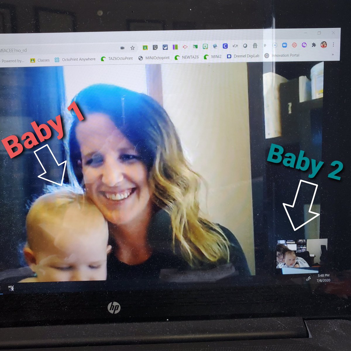 cbanka's tweet photo. ♥️ brainstorming with @werockstem! From sorority sisters *ahem* yrs ago, to coworkers & collaborators... This mama is a mover & a shaker! She keeps me on my toes with all her fantastic ideas. Our babies wanted in on today's fun! #allthingsgoogle #googlesites #googlesheets #macros https://t.co/CG7Cyxm60h