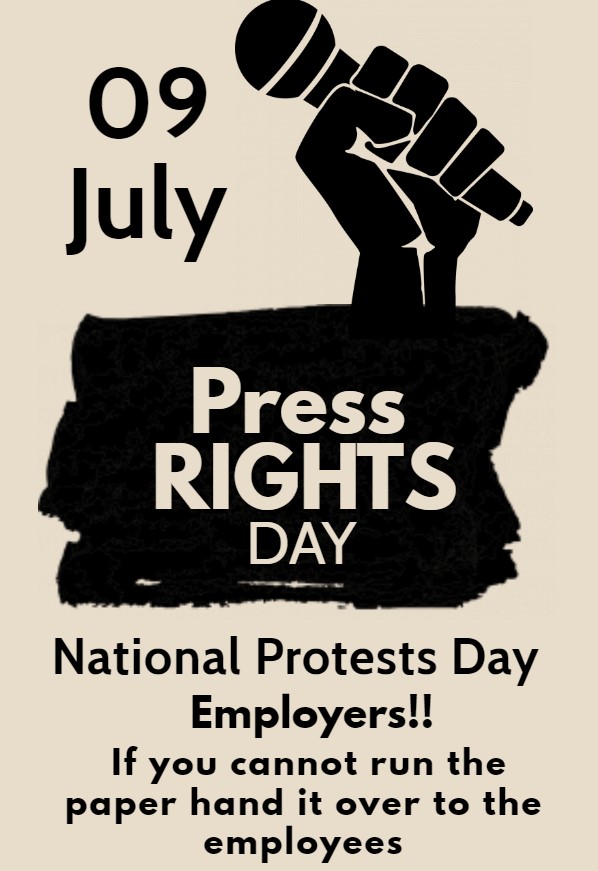 sandhyaravishan's tweet photo. Stop using #COVID19 as an excuse to lay off journalists, cut salaries & send them on furlough. Editors & management, journalists have rights. Follow the law.
#PressRightsDay
#ResistRetrenchments
#ProtestJobLoss
#ProtestWageLoss
@bujmedia @sujatamadhok @geetaseshu @jayabathuri https://t.co/HHeUU7Ufdl