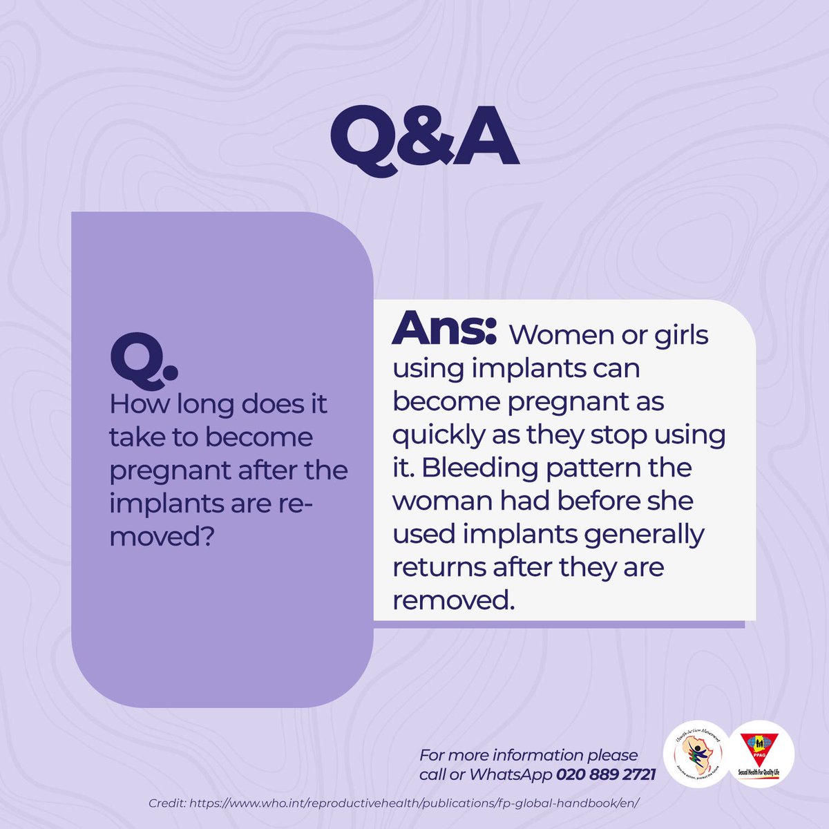 PPAGGhana's tweet image. There is no delay in returning to fertility when the implant is removed.

#KnowYourFPMethods #SexualHealth4QualityLife