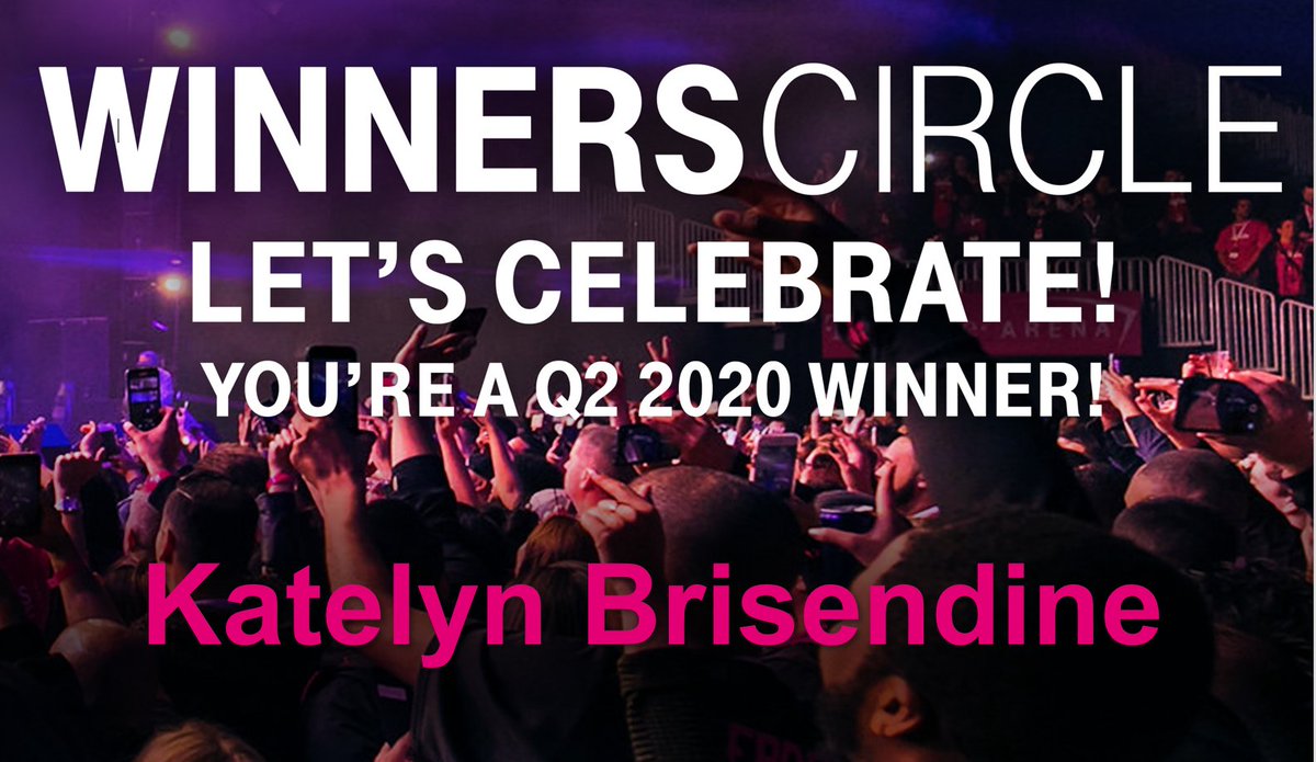 Please help me in congratulating @katebri21 for winning Winner's Circle Q2 2020!!!  Congratulations, Katelyn!  Rockstar!!