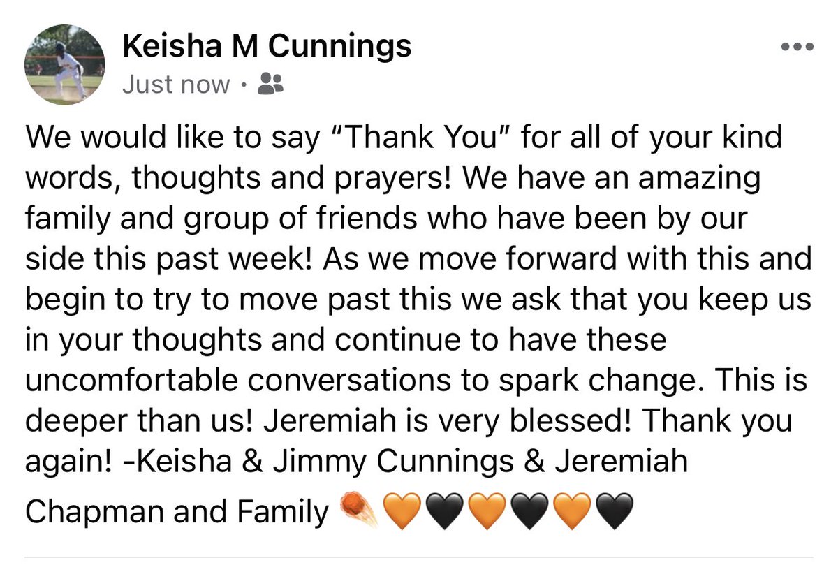 Thank you! We’ve had an overwhelming amount of support this past week and we are forever grateful! From the MLB Players, NFL players, CCCSD, CC community and the support across the Nation we say THANK YOU! #changeiscomming #hopeful