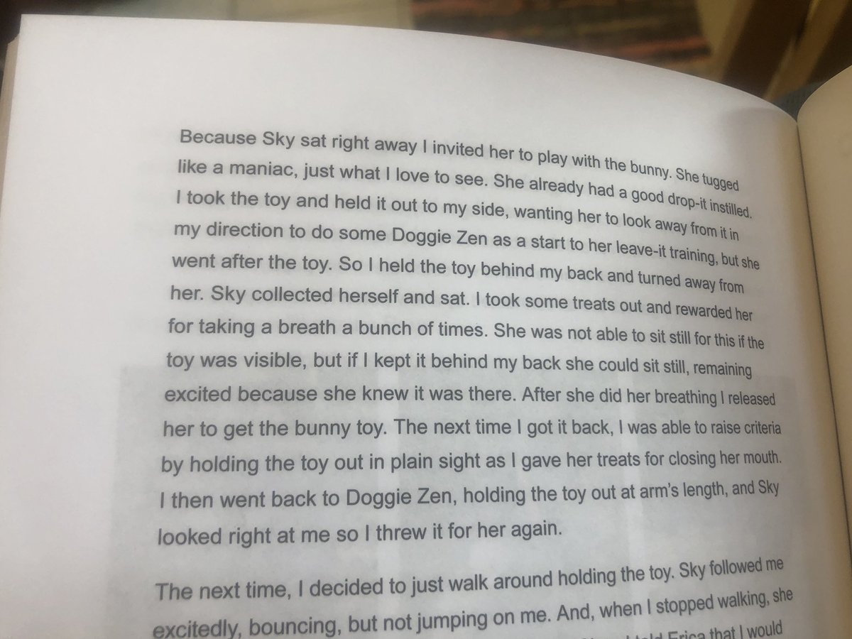 Some more great descriptions of the “off switch” game. I have seen dogs learn this stuff quite fast, like in the story, and i love watching it when it happens.