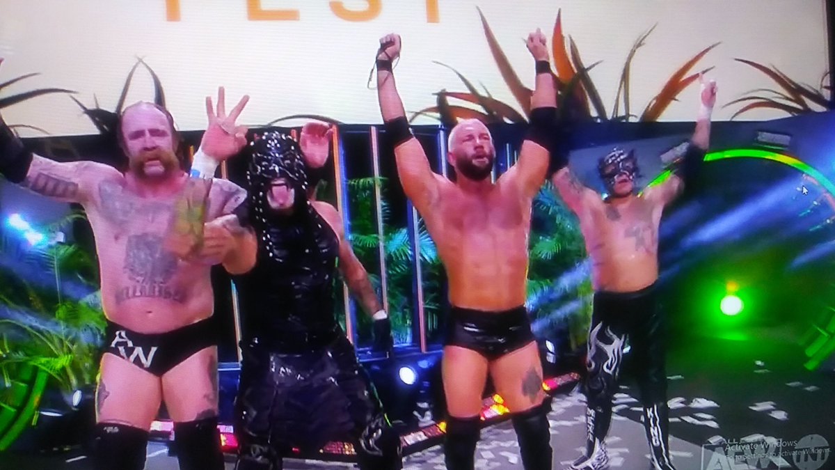 ColbyFan18's tweet image. Best 8-man tag team match i ever seen #AEWDynamite