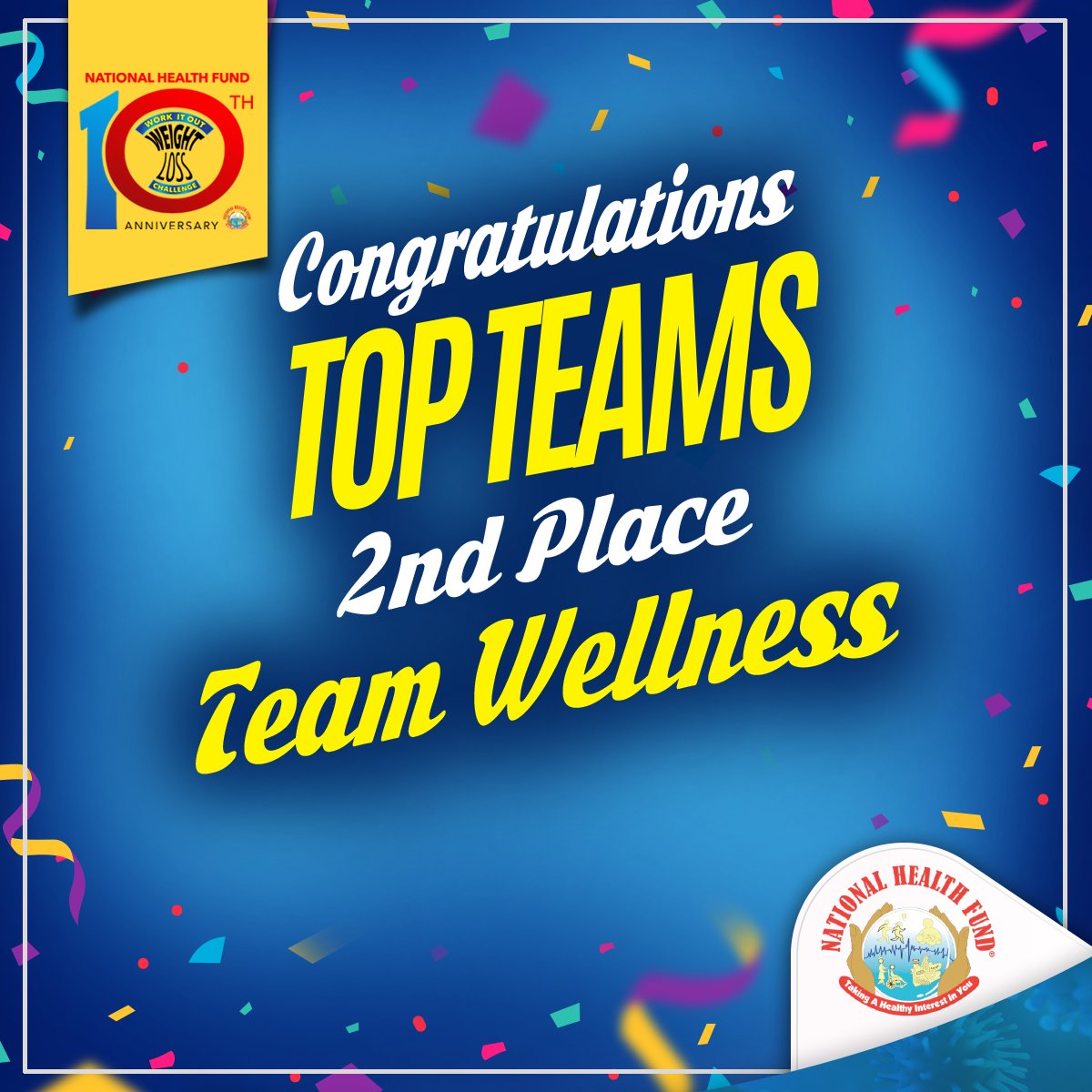 NHFJamaica's tweet photo. A special congratulations the teams that came out on top. The winning team for the 10th Anniversary Work-It-Out Challenge is Portmore Church Of Christ #1. Team Wellness was the second-place winner and Team Portmore Church Of Christ #2 is the third-place winner.
#WorkItOutLive https://t.co/LYGulKgsQY