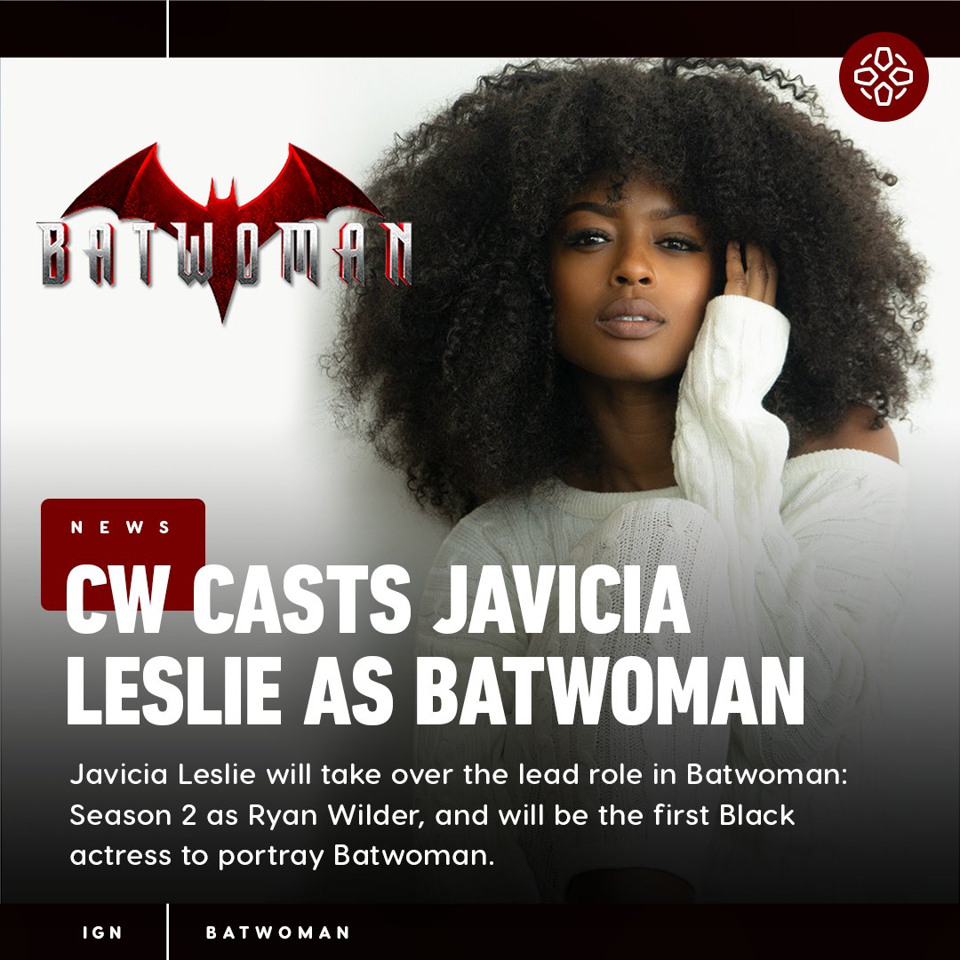 IGN's tweet photo. โI am extremely proud to be the first Black actress to play the iconic role of Batwoman on television, and as a bisexual woman, I am honored to join this groundbreaking show which has been such a trailblazer for the LGBTQ+ community.โ - Javicia Leslie
https://t.co/MUgxZVwcOR https://t.co/iWMnR0gLl3