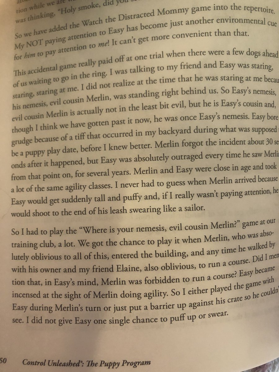 I am charmed by this story of one-sided dog rivalry.“Easy bore a grudge because of a tiff that had occurred in my backyard [...] Merlin forgot about the incident about 30s after it happened, but Easy was absolutely outraged every time he saw Merlin [...] for several years.”