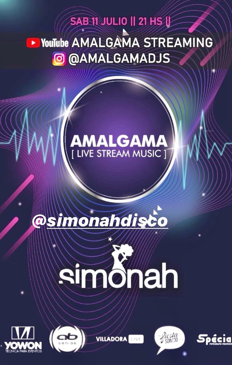 SIMONAHDISCO's tweet photo. #SAB11 #SimonahDisco 🥂
#AmalgamaDjs 21 hs 🕺🏼💃🏻🕺🏼💃🏻🕺🏼💃🏻
LIVE STREAM MUSIC
💥✨💥✨💥✨💥✨💥✨💥✨ https://t.co/q1Pl9xWivC