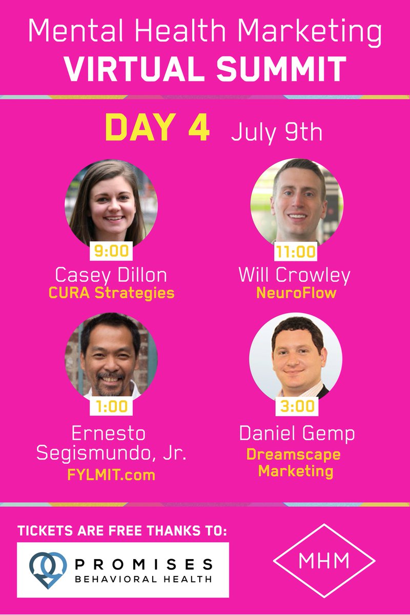 Day 4 starts in 12 hours, can't wait for these sessions!

#mhm2020 #mentalhealth #marketing