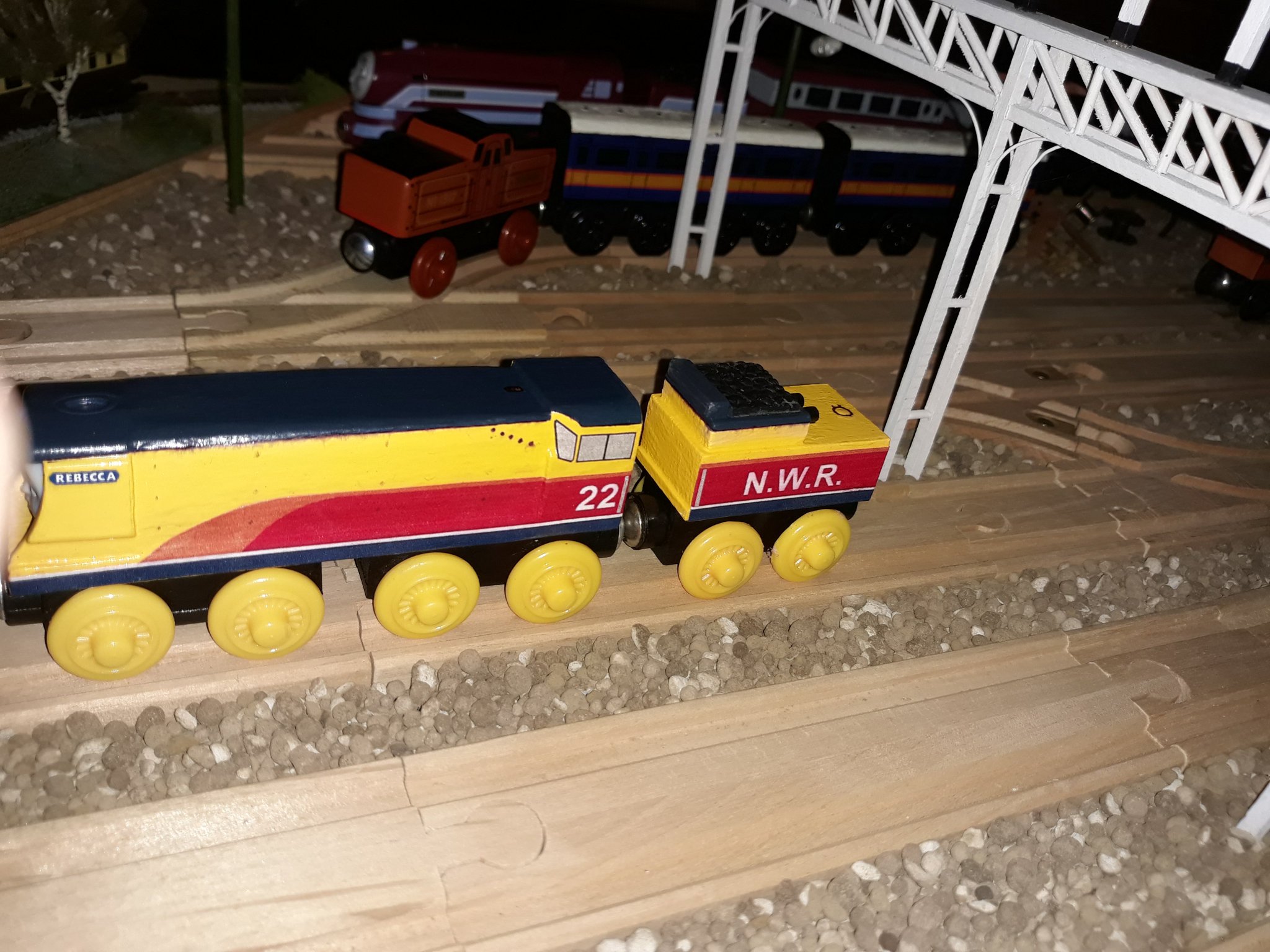wooden rebecca train