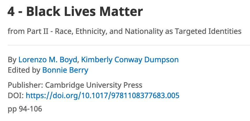 481/ "Police officers in the United States killed at least 104 unarmed Black people in 2015... Moreover, unarmed Black people were killed at five times the rate of unarmed Whites in 2015. " ( @Professor_Boyd  @KCDumpson)