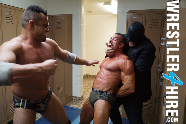 WrestlerForHire's tweet photo. NOW in #MemberVideos!

#MarkO struggles in this #twoonone against #TeddyTrouble and #MaxQuivers!

https://t.co/Dwr9FBpyLT

#gutpunch #matwrestling #jock #trunks #bulge #lowblow #2on1 #jock #hunk #lockerroom #control #punish #beatdown #dominate #gaywrestling https://t.co/zS4rEXtUM5