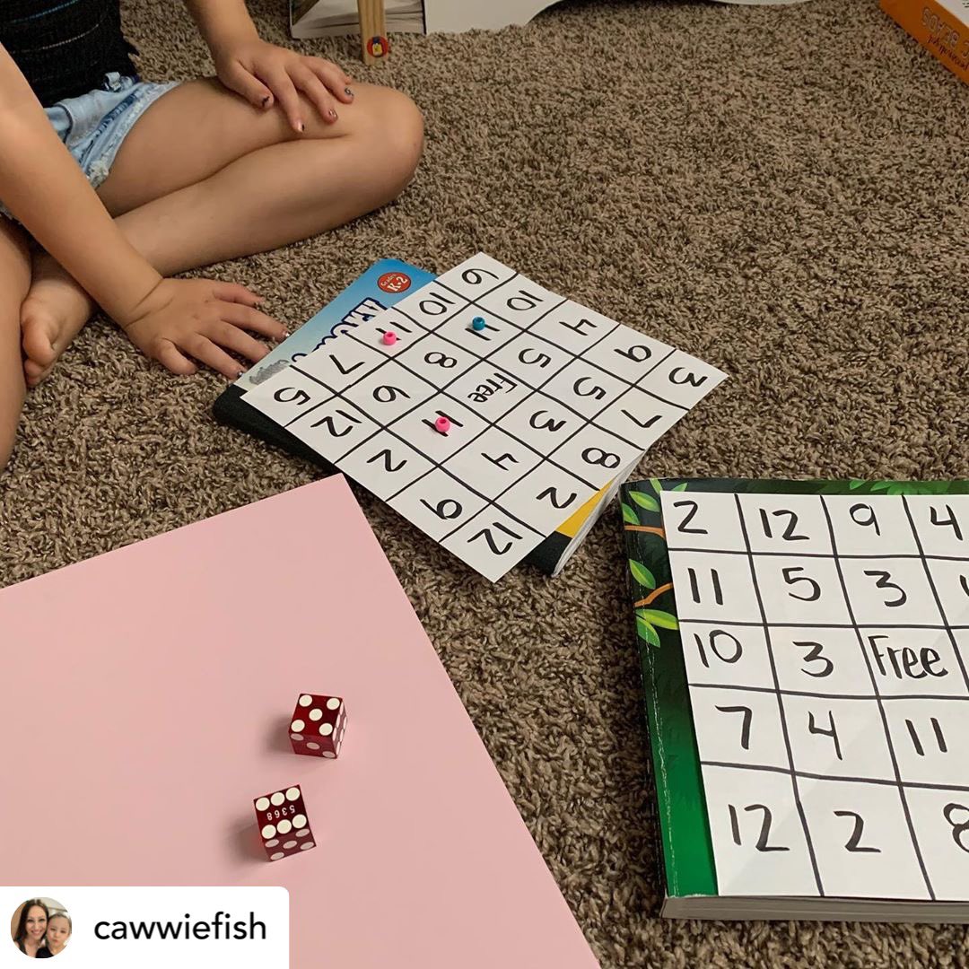 CCSDFamily's tweet photo. “Math bingo for the win! Made the boards and used beads for the markers! Add the dice!!!” #ccsdsummer
Virgin Valley ES (Instagram)
BINGO! We love to see #familylearning in action! 🎲 https://t.co/igEo4wLmWT