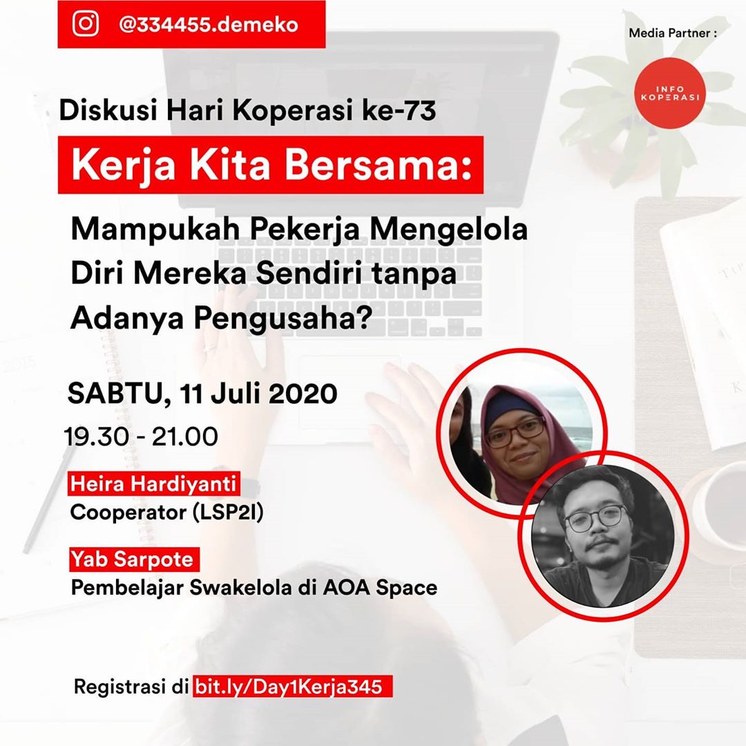 AOA_space's tweet photo. Salah seorang pembelajar swakelola/koperasi di AOA Space akan berbagi &amp; belajar di sesi ini. Analisis pribadi yang akan dipaparkan: Pencapaian, Kegagalan &amp; Tantangan Swakelola di bidang restoran, dgn kasus AOA Space sebagai studi kasusnya. https://t.co/Fl6v3q9PnD