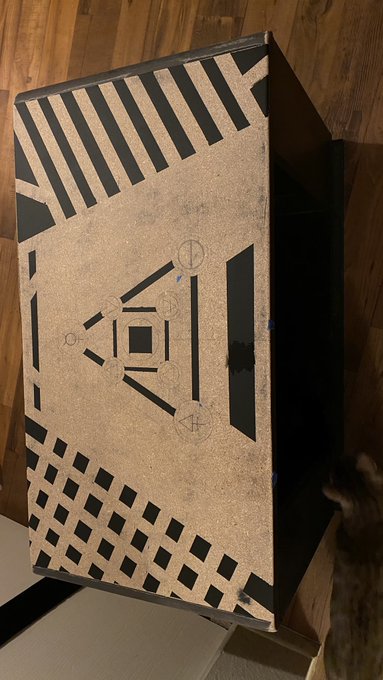 Rounded the edges, added an alchemical design, and then started with the black paint. Next to add the<a href="/tag/art"class="tags"><span>#art</span></a><a href="/tag/new"class="tags"><span>#new</span></a><a href="/tag/paint"class="tags"><span>#paint</span></a><a href="/tag/to"class="tags"><span>#to</span></a><a href="/tag/old"class="tags"><span>#old</span></a><a href="/tag/alchemy"class="tags"><span>#alchemy</span></a><a href="/tag/refurbish"class="tags"><span>#refurbish</span></a>