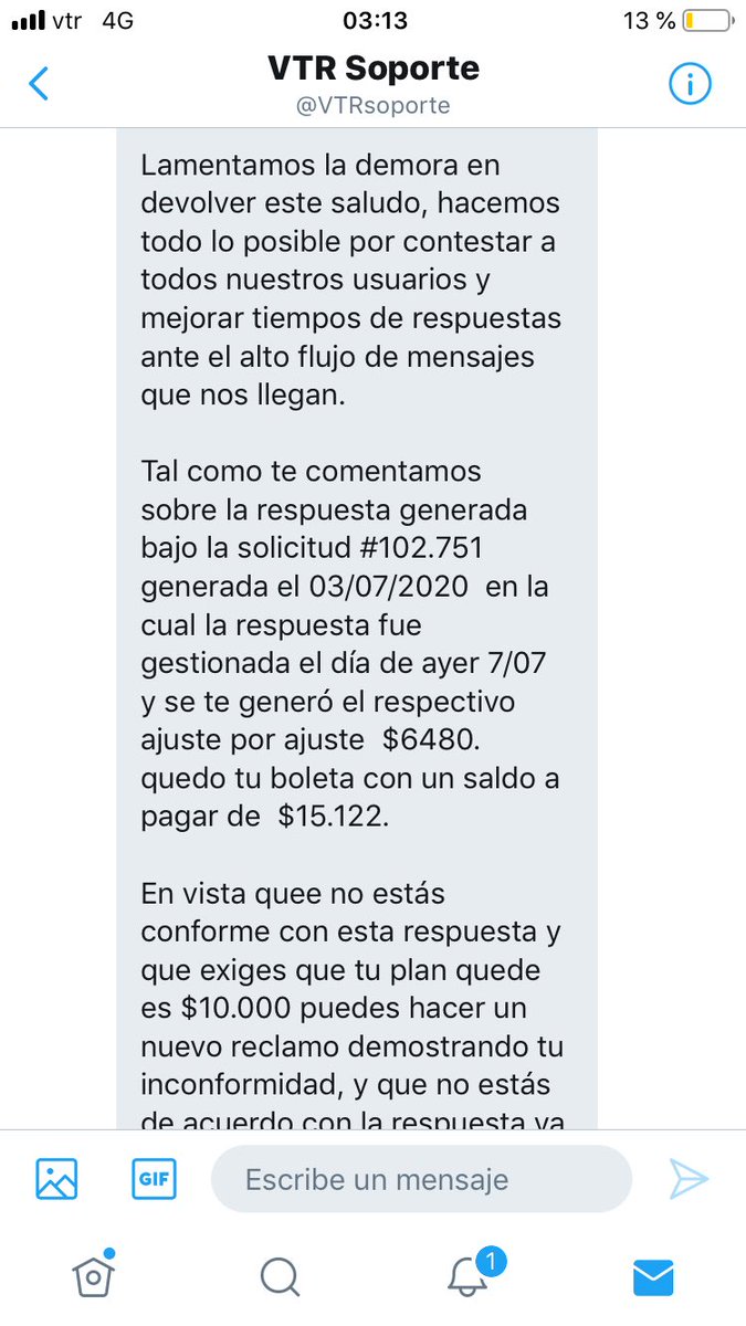 vgostling's tweet photo. @VTRsoporte Tremenda respuesta! Si no le gusta el descuento haga otro reclamo para que le cobren lo que usted dice! QUE MIERDA SE HAN CREÍDO VENDIENDO PLANES QUE NI RESPETAN! Que les voy a pagar una wea q NO CONTRATÉ!! @VTRChile @SERNAC @subtel_chile @ReclamosSubtel https://t.co/DRBVQUE16r