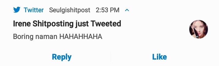 Seulgishitpost's tweet photo. Sanaol ina update ni twitter HAHAHAH https://t.co/5x1wJKz2Kx