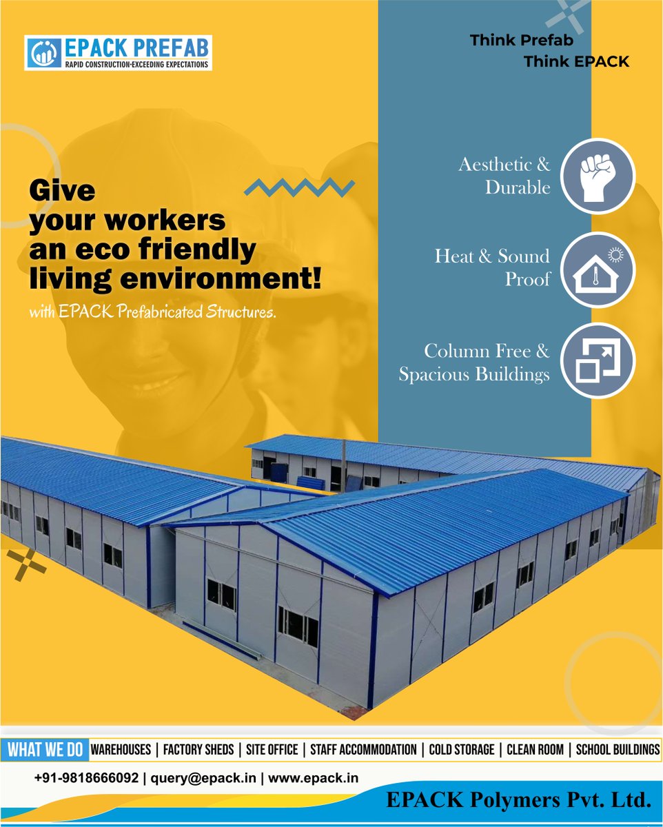 EPACKPrefab's tweet photo. Take care of those, who take care of your business!
Give your workers an eco-friendly living environment with EPACK Prefabricated Structures, Which is Durable, Insulated, and Spacious.
Contact Us Today For More Details!
#epackprefab #epackbuildingsystems #workeraccommodations https://t.co/YnXD9ocbE6