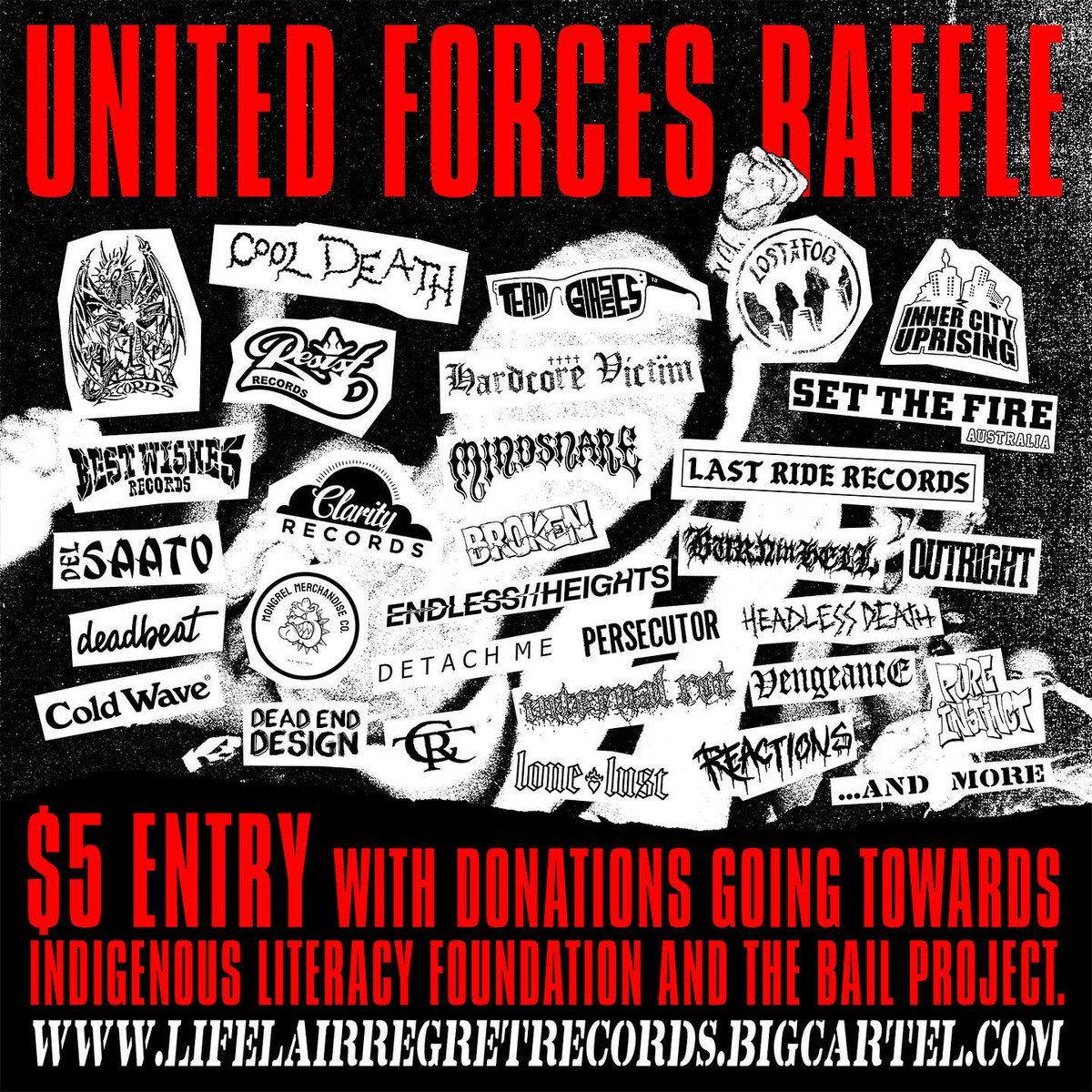 Last Ride Records (@lastriderecords) on Twitter photo A copy of most releases will be available as a part of the raffle that <a href="/lifelairregret/">Life.Lair.Regret Records</a> are running. Tickets are $5 per entry, with all money going towards <a href="/IndigenousLF/">Indigenous Literacy Foundation</a> and <a href="/bailproject/">The Bail Project</a>.
Available now at lifelairregretrecords.bigcartel.com A copy of most releases will be available as a part of the raffle that <a href="/lifelairregret/">Life.Lair.Regret Records</a> are running. Tickets are $5 per entry, with all money going towards <a href="/IndigenousLF/">Indigenous Literacy Foundation</a> and <a href="/bailproject/">The Bail Project</a>.
Available now at lifelairregretrecords.bigcartel.com