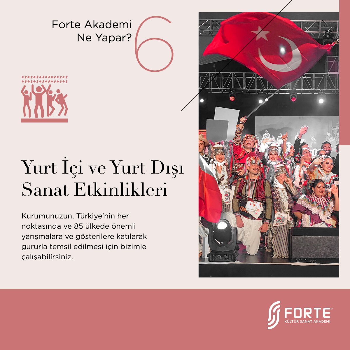 forteakademi's tweet photo. #ForteAkademi size ve kurumunuza yurt dışı ve yurt içinde kültür sanat etkinliklerinin parçası olma fırsatı sunar. Siz de bizimle birlikte 85 ülkede danstan müziğe, el sanatlarından atölyelere kadar kültür ve sanatın her alanında her yaşa özel organizasyonlara katılabilirsiniz https://t.co/VEJuXsNwrl