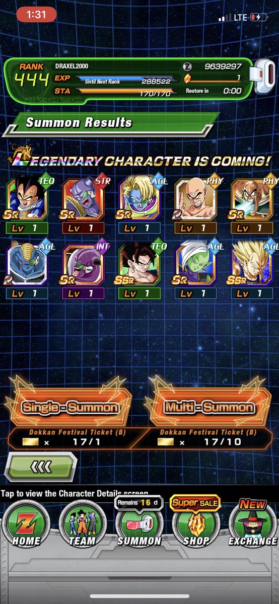 DRAXEL2000's tweet photo. @DaTruthDT  I have pulled 4 LR vegitos under 450 stones and the rest went to gogeta and the last 2 copy were back to back zeno animation on the ticket banner and I have pulled a total of 12 LRs from both banners with 950 stones https://t.co/qZjxjoup2O