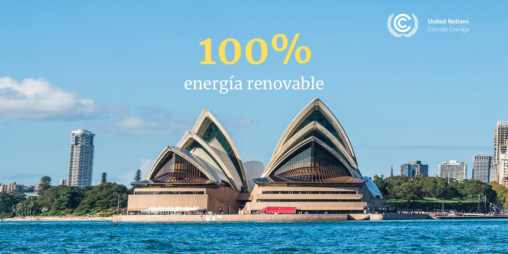 CMNUCC's tweet photo. Desde principios de julio, #Sidney se convierte en la primera ciudad australiana en funcionar totalmente con energías #renovables ☀️🌊🌬️, desde el alumbrado de las calles hasta los edificios públicos.

Las ciudades 🏙️lideran la carrera hacia las cero #emisiones.

#RaceToZero https://t.co/06JtgonWcD