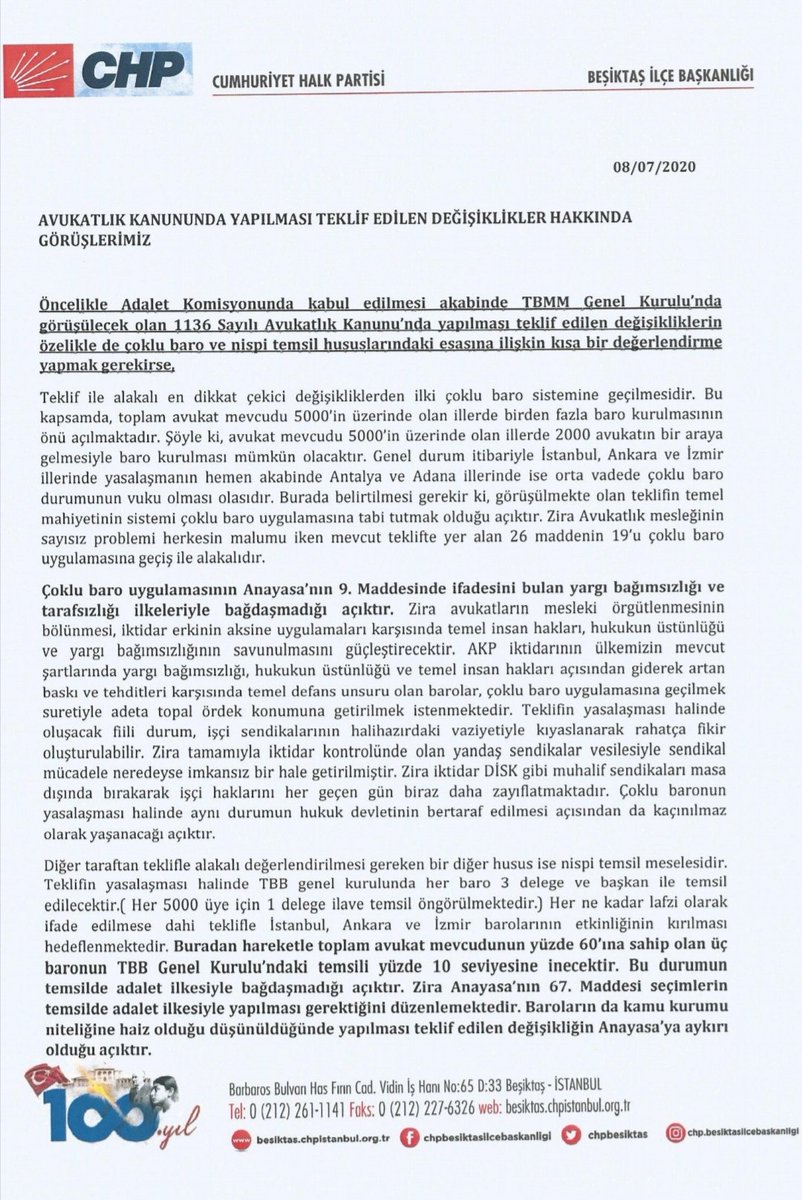 CHP Beşiktaş Hukuk tweet media