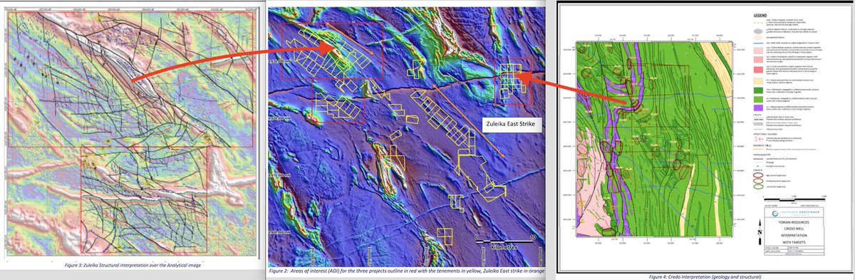 GlenGoulds's tweet photo. @MarkDundee73 Yes there is, $DAU did a JV on most of $TNR #ZuleikaShearZone ground late last year as well as a JV on the #CredoWell ground.The announcement from March 18th is worth reading.Images below are from that announcement.From memory $BNR picked up some great ground next door https://t.co/KUz260Vfhk