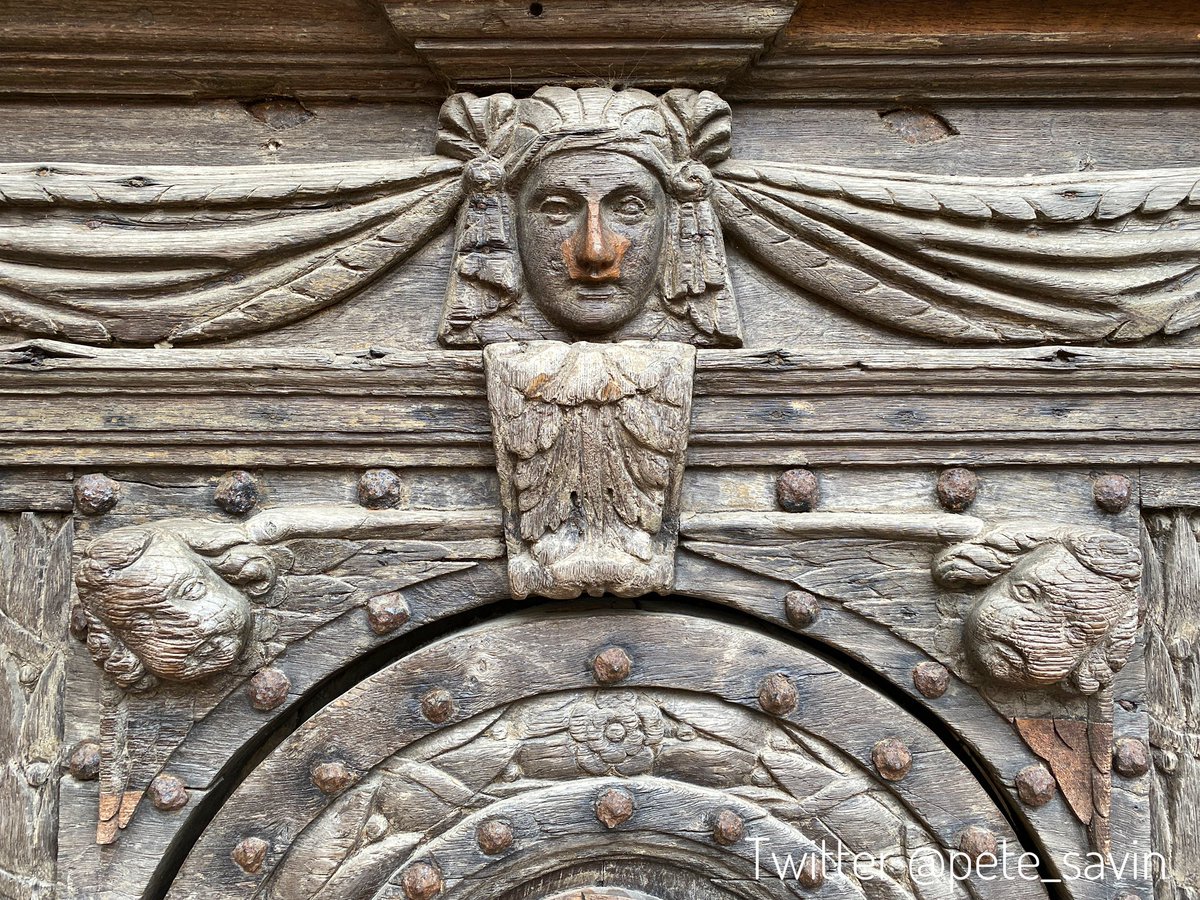 pete_savin's tweet photo. Some nice carpentry work feathering in replacement sections on the gatehouse door of the Cathedral #Canterbury #Kent https://t.co/Mf1glBqGR7