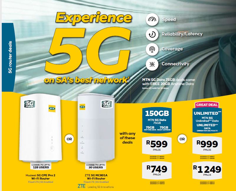 Super Fast 5G takes connectivity to a whole new level that offers you seamless mobile performance. Get 150GB of data with the Huawei 5G CPE Pro 2 Wi-Fi router for only R599pmx36. Go to cosmonet.co.za or call us on 0877014400 for more info. #Super5GIsHere!