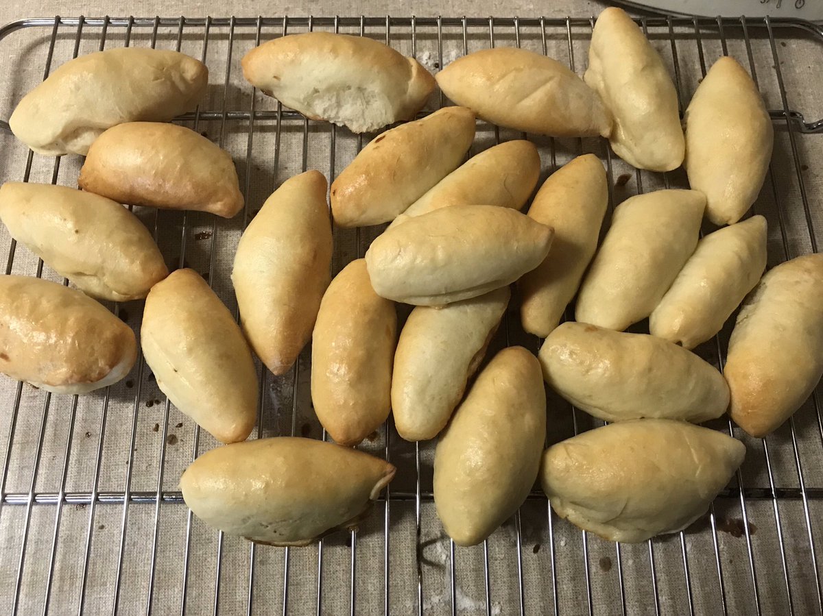 murphy_peoples's tweet image. And so begins the #isobaking. Again. The most perfect batch of #Latvian #piragi I’ve ever made! The bacon was moist and salty and the dough just right. Yummmmmmm 😋