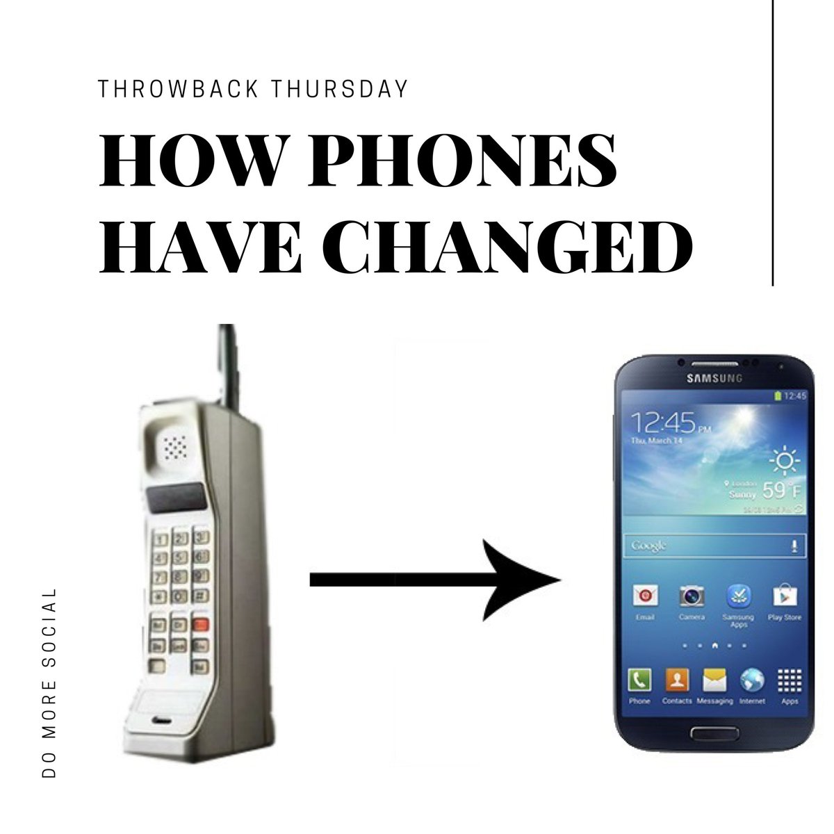 DO_More_Social's tweet photo. Not sure the old phone has 4g and maps 🤯

What will phones look like in the next 20 years? 📱#ThrowbackThursday https://t.co/4lrhwUyzuH