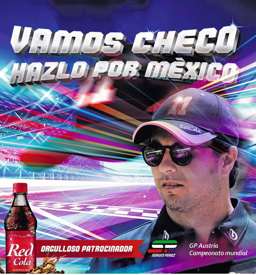 RedColaRACING1's tweet photo. Vamos a apoyar a @SChecoPerez en la segunda carrera del año de F1 en Austria. https://t.co/tiK6Vz5RJw