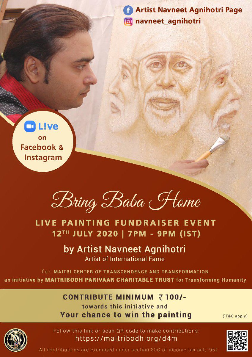 GeetOfficial's tweet photo. *Last 3 Days left, hurry, Do register !!* 
This is your chance to take  Sai Baba painting home, if you win the Lucky Draw 
Participate by clicking on the link https://t.co/lXPakgp0x0
#bringbabahome

Please do participate and share among your friends 🙏🏻 https://t.co/Y4o8pUt23M