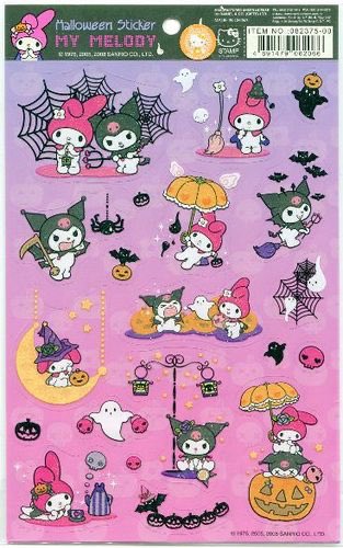 12) the my melody and Kuromi halloween sticker pack