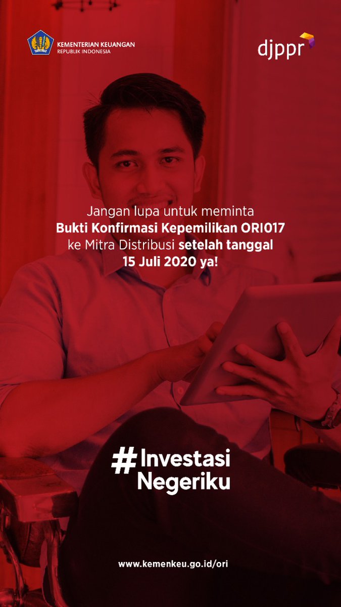 DJPPRkemenkeu's tweet photo. Masa Penawaran #ORI017 sudah resmi ditutup
jangan lupa untuk meminta bukti konfirmasi kepemilikannya ke mitra distribusi ya #Rekans
#IniUntukKita
#InvestasiNegeriku
#MenjagaNegeriLewatInvestasi https://t.co/iB5z47rpkr