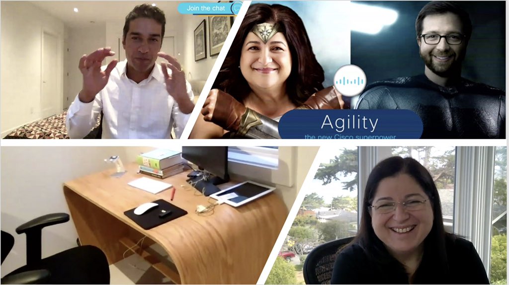 VarshaKanwar's tweet image. Where else, but #CiscoCX All Hands!? Wonder Woman, Batman, Tiger King and special woodwork showcase.  Thank you @MariniMartinez @tnight @tcolon @steveacox @ThimayaS @kristieornelas for being our authentic ‘superhero’ humans 😍🤩 + keeping it real. #ExampleIsLeadership #WeAreCisco