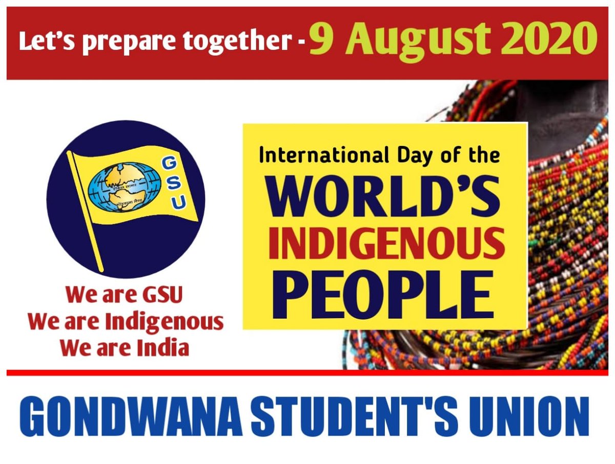 09 अगस्त की करो तैयारी
आ रहे है सतरंगी धारी 

#GSU #UNO <a href="/GSU_INDIA/">गोंडवाना स्टूडेंट्स यूनियन इंडिया</a> <a href="/GsuChhindwaraMp/">GSU CHHINDWARA M.P.</a> #PMOIndia