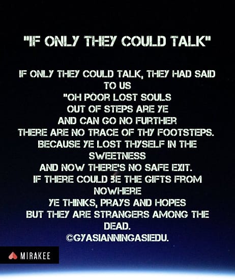 AnningAsiedu's tweet photo. We are lost and they can't tell us. 
#ancestors #humanity #origins #poetry 👌👌 https://t.co/GS3ob0SJBk