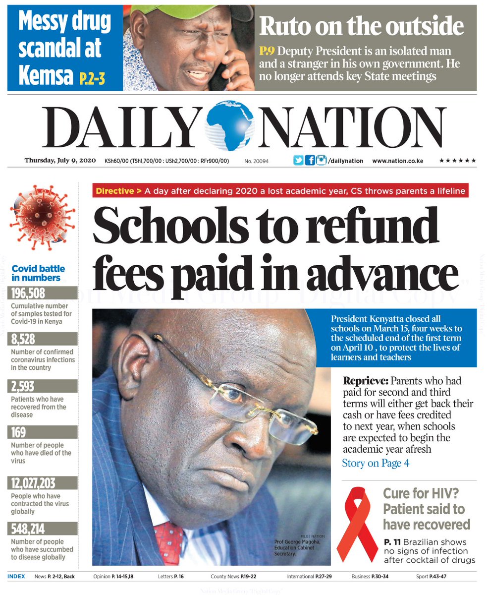 daily nation newspaper cover page daily nation newspaper cover page