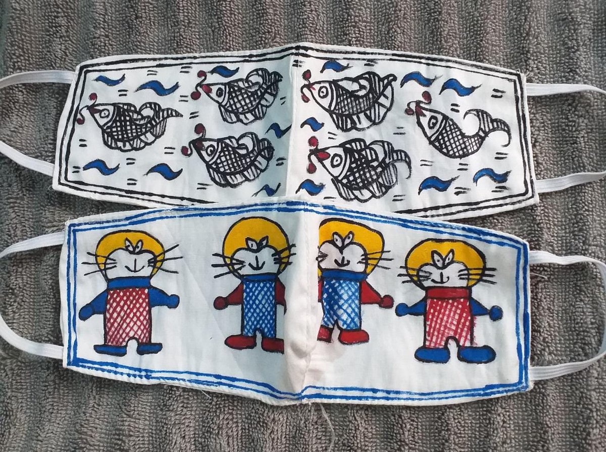 mithilakritihub's tweet photo. 🤩🤩GM to all Beautiful, Lovely, Smart, Cute, adorable, sweet Kids.👩‍👧‍👧👨‍👦‍👦
😷😷Cotton double layered mask for kids with mithila painting design.❣
👉watsapp @+91 7361941976
#kidsmask #kidsfashion #cottonmask #maskforkids #handmade #indianart #india 
@pathaklakshmi80 
@minujha1 https://t.co/EB1OzNXv5b