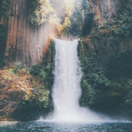 "Passing by a waterfall our thoughts begin to sway to and fro and time begins to fade and blur beneath the moon& #39;s pale glow"