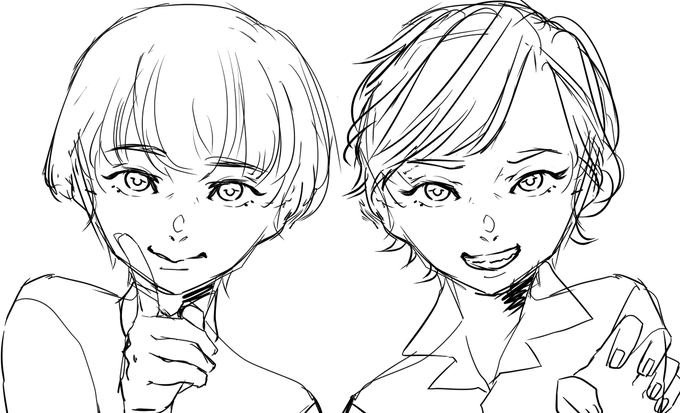 いつもラフはこれくらい雑です。自分でも何を描いてるのかよく分からなくなるときがあります・・・ 