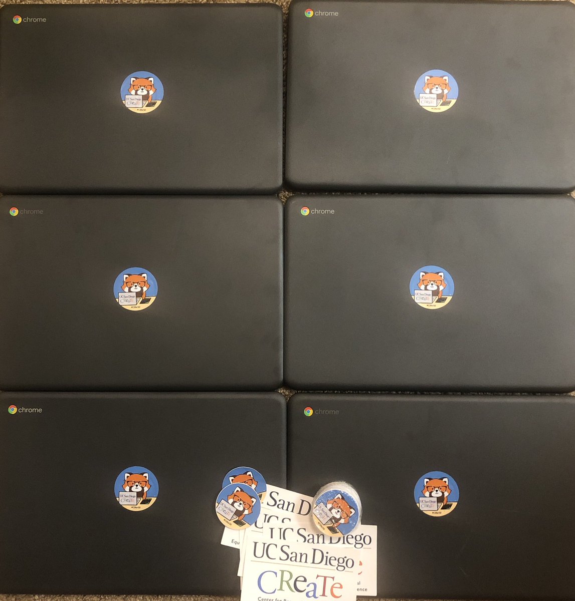minhtuyen's tweet photo. Just finished testing out these Chromebooks! They’re ready to be lend out to 3rd-5th grade girls for our coding camp next week. @UCSDCREATE #CSinSD #computerscience #CREATEequity https://t.co/WRAS7L2nY4