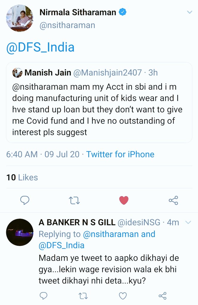 GauravSproud's tweet photo. Dear Mam @nsitharaman It was very nice to see you interacting with the commoners,But your ignorance for our long wage revision since #981Days has let every Banker's moral down..Please protect the interests of all Bankers Thankyou 🙏🙏🙏 https://t.co/fCtOe1ldm3
