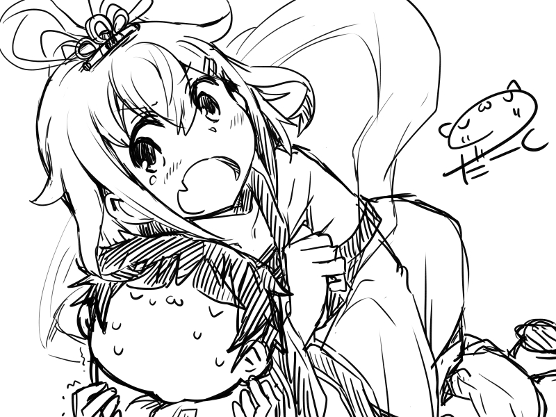 彦星役の司令官と離れようとしない織姫役の雷ちゃん( ˘ω˘ ) 