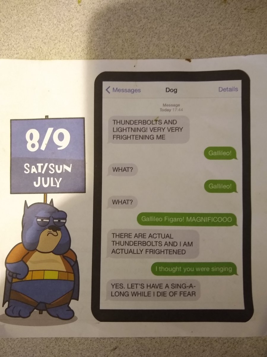pdxoz's tweet photo. @ChelseaCain Check out the  texts from dog calander. https://t.co/Ot9TIRhosa