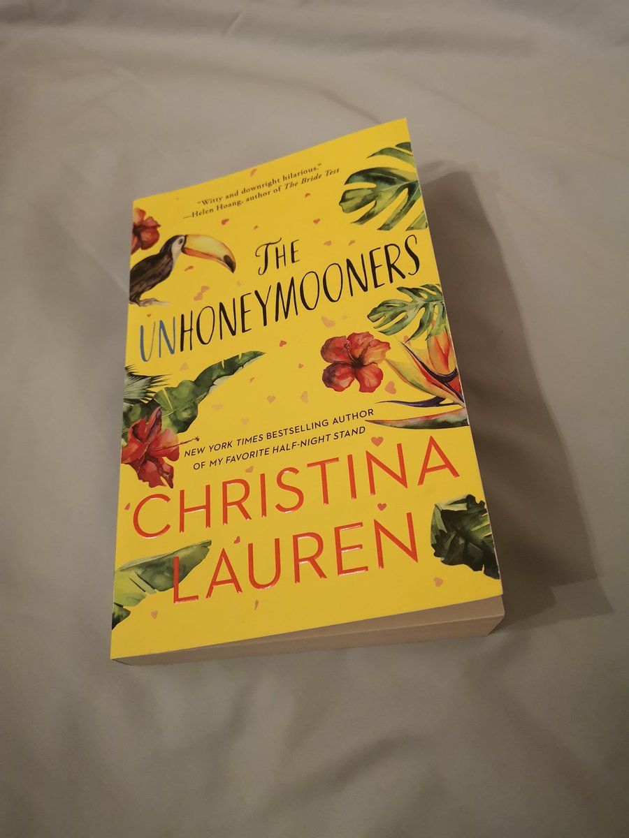 I saved this book and I loved it! I love a rom-com with relatable characters, an interesting dynamic, some steamy bits, character growth, and of course some travel (I want a tropical vacation now). What an enjoyable read!The Unhoneymooners by Christina Lauren .5