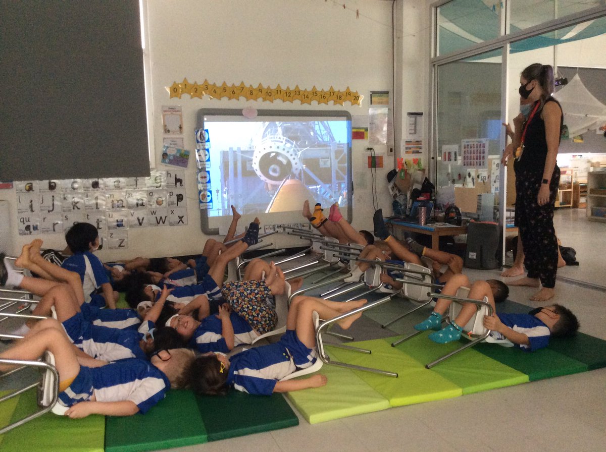 Earlyyears107's tweet photo. Today Reception blasted off into space on a journey to the moon. We put on our spacesuits, strapped into our chairs and counted down until blast off. I wonder what we will see and do on the moon? #teams107 #Cognitaway @StAndrews_107 #space https://t.co/jFfpg4w9hO