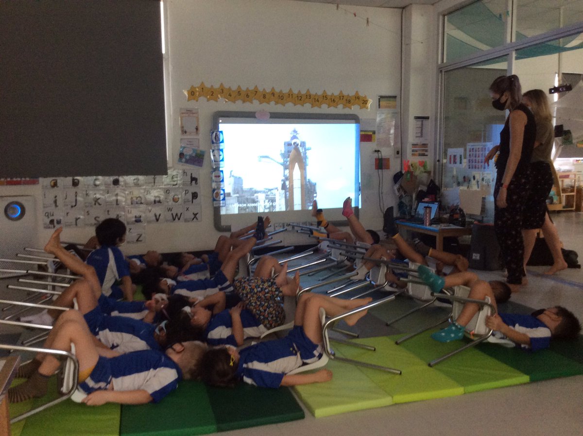 Earlyyears107's tweet photo. Today Reception blasted off into space on a journey to the moon. We put on our spacesuits, strapped into our chairs and counted down until blast off. I wonder what we will see and do on the moon? #teams107 #Cognitaway @StAndrews_107 #space https://t.co/jFfpg4w9hO